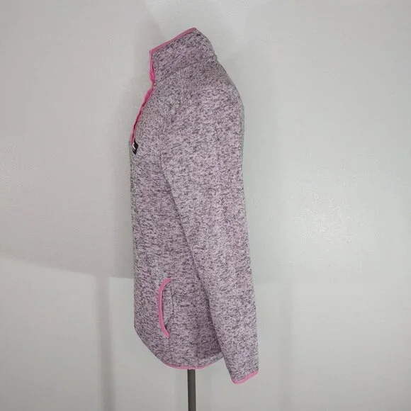 Simply Southern Womens Medium Pullover Pink Heather Fleece Sweatshirt 1/4 Snap - Picture 4 of 13